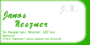 janos meszner business card